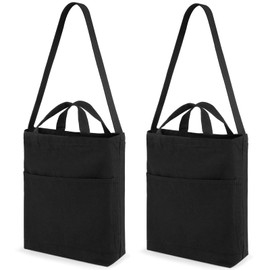 Lily queen Canvas Tote Bag for Women Shoulder Bags 2pcs Black, Black-2
