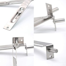 Faspiroty Door Latch 2 Pack 304 Stainless Steel Security Lock Secondary Doors Brushed Sliding Latch with Stop and Screws 10"