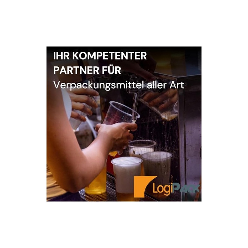 50 Stück Trinkbecher | Eichstrich 0,4l | Bierbecher Plastikbecher Einwegbecher