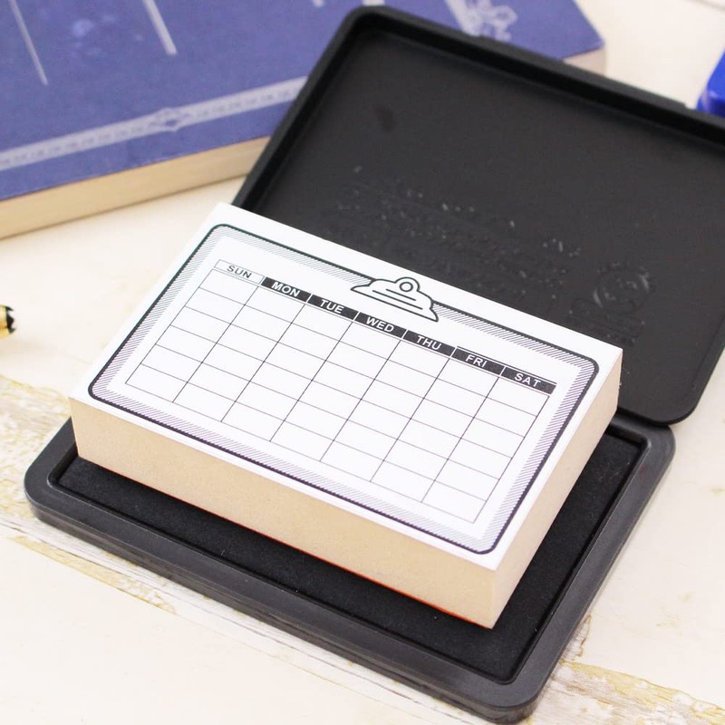 Stamp Calendar, Stylish, Monthly Schedule, Notebook, Gift, Diary, Recording, Hanko,