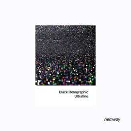 Hemway Black Holographic Glitter Ultrafine 130 g / 4.6 oz Powder Metallic Resin Craft Glitter Flake Sequins for Epoxy Cups, Hair Face Body Eye Nail Art Festival