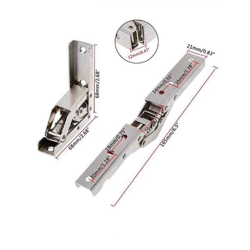 90 Degree Folding Door/Shelf Hinge Hidden Bracket Table Holder Furniture