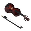 Wooden Miniature Violin with Stand Bow and Case Mini Musical
