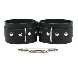 Calgary Wrist and Ankle Cuffs Superior Real Leather (Jet Blac, Wrist)