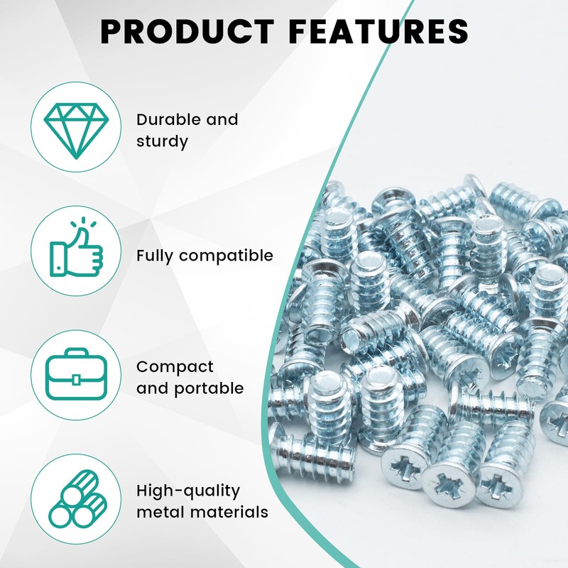 55 PCS Drawer Rail Euro Screws Compatible with IKEA 100349,