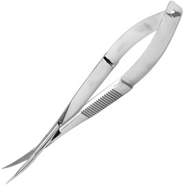 Micro tijeras de acero inoxidable para cara, pelo, pestañas, herramienta de injerto, espejo curvo