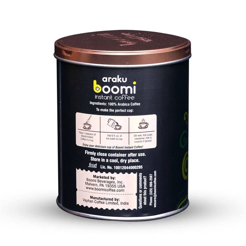 Boomi Premium Single Origin Instant Coffee Powder | Medium Roast,
