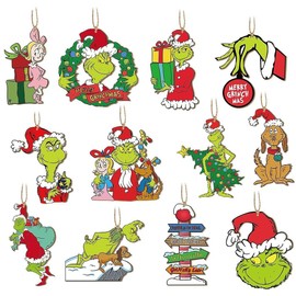 TOFBS Christmas Pendants, Pack of 36, Interesting Wooden Pendants, Christmas Tree Pendants, Decorations for Festivals, Holidays, Parties, Home