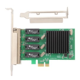 PCIe Network Card 4 Port 1000Mbps Transmission PCI Express 1.1 Gigabit Ethernet Card for Server Desktop Computer