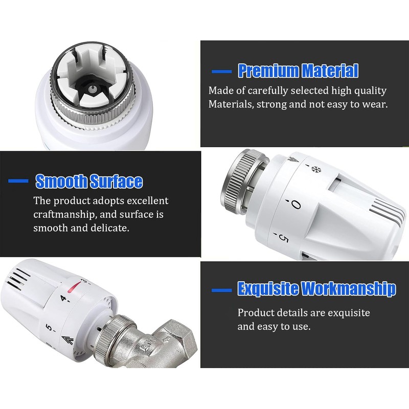 ZiYuya Temperature Control Valves Thermostatic Valve Head, TRV M30x1.5 Thermostatic
