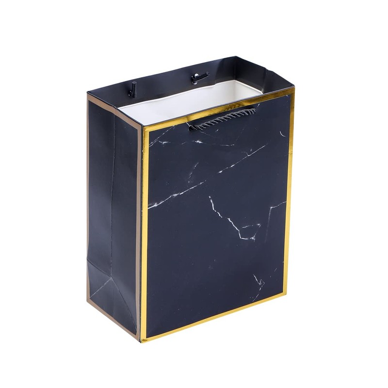 ysmile Marble Black 12" Large Gift Paper Bag with Tissue