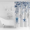 Coastal Eucalyptus Shower Curtain Set with Hook 72" x 72",Blue