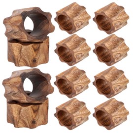Napkin Rings Set of 12 for Dinner Parties, Weddings Receptions, Family Gatherings, or Everyday Use - Set Your Style with Daily Use Table Décor Accessories - Cherry Wood