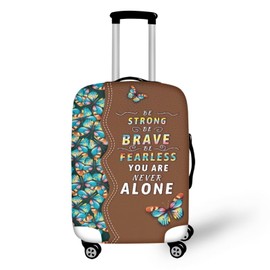 Bigcardesigns Art Butterflies Text Luggage Cover for 26-30 Inch Elastic Washable Stretch Suitcase Protector Anti-Scratch Butterflies Travel Suitcase Cover