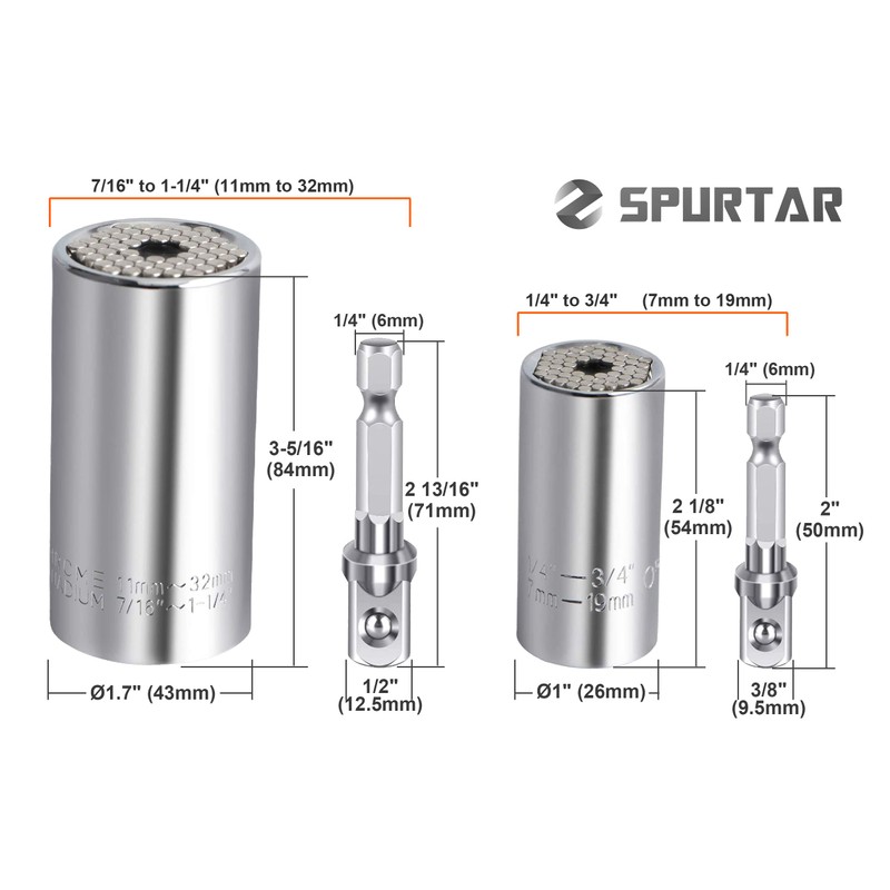 Spurtar Universal Socket Wrench Set (11-32mm 7-19mm) Christmas Gift Multi-Function