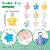 FASHEWELRY 100 Pcs Acrylic Star Charms with Brass Loops Gold