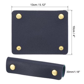 PATIKIL Luggage Handle Packaging 2 Pack PU Handbag Handles Cover Protector Identifier with Clasp for Suitcase Shopping Shopping Bag Navy Blue