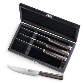 Cangshan 4-Piece Pakkawood Steak Knife Set w/Wood Box, 10300535