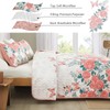 Yiran Pink Floral Quilt Set Queen Size Summer Botanical Bedspreads