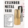 Serene Spaces Living Small Gold Cylinder Metal Vase, Elegant Flower