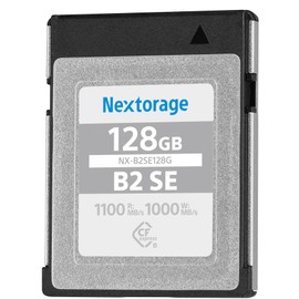 Nextorage NX-B2SE128G/INE 128GB CFexpress Type B Memory Card, NX-B2SE Series, 1100 MB/s Maximum Read Speed 1000 MB/s
