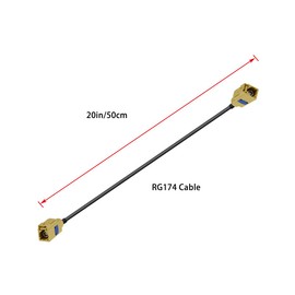 Vecys Fakra K Curry Female Cable RG174 20 in / 50 cm Fakra Curry Code K Female to Female Compatible with Car Vehicle Radio Stereo Receiver Tuner
