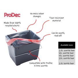 ProDec 10 pcs 5 litre Recycled Plastic Paint Scuttle Liners for Quick, Mess Free, Water Free Paint Colour Changes, No Hassle Easy Clean Up, Avoids Washing Paints Down Sinks, Compatible Scuttles