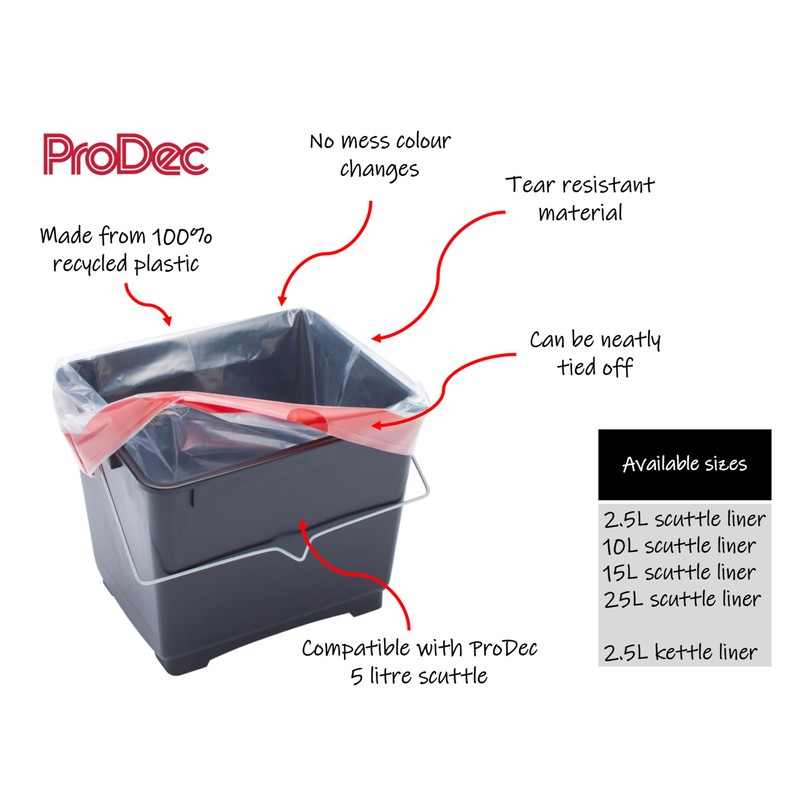 ProDec 10 pcs 5 litre Recycled Plastic Paint Scuttle Liners