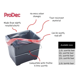 ProDec 10 pcs 5 litre Recycled Plastic Paint Scuttle Liners for Quick, Mess Free, Water Free Paint Colour Changes, No Hassle Easy Clean Up, Avoids Washing Paints Down Sinks, Compatible Scuttles