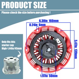 Suptizizkz GX160 Pull Start Assembly Compatible with Honda GX120 GX200 Recoil Starter 28400-Z4M-306ZB 5.5hp 6.5hp Engine Replacement Parts Curved Rod Pawls 27400-Z1T-702