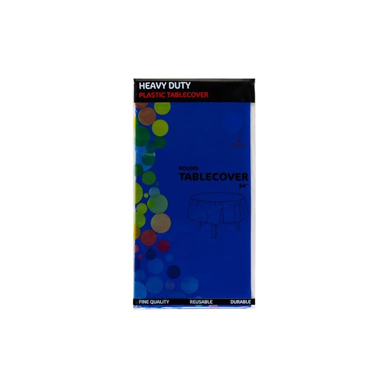 DecorRack 2 Round Tablecloths -BPA- Free Plastic, 84 inch, Dining