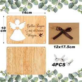 BOFUNX Angel Money Gift Communion Christening Money Gift Wooden Communion Birthday Money Gift Packaging for Boys Girls