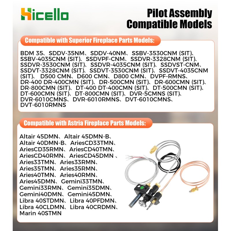 Hicello 69L17 Pilot Assembly Kit Replacement for Lennox Elite, Merit,
