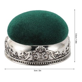 Elegant Vintage Pin Cushion Soft Elastic Retro Pin Cushion Sewing Quilting Metal Base Gift for Sewing Enthusiasts, Silver Base, Green Type