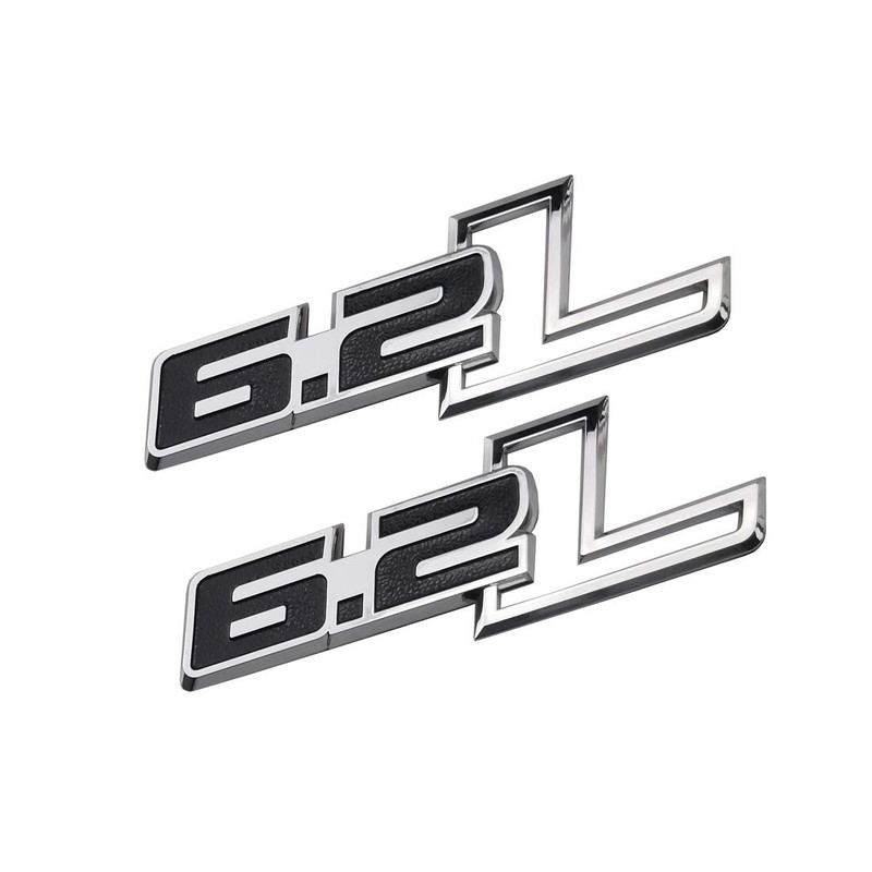 2pcs 6.2L Emblems Side Fender 3D Decals Badge Replacement for