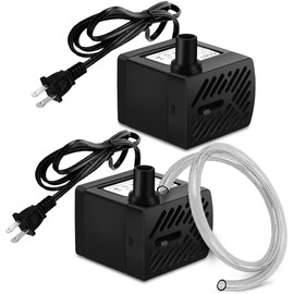 PULACO 2Pcs Mini Fountain Pump (50GPH 3W), Ultra Quiet Submersible Water Pump for Aquarium, Small Fish Tank, Pet Water Fountain, Tabletop Fountains, Water gardens and Hydroponic Systems