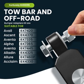 BX88357 BX88296 For Blue Ox Tow Bars Off Road Bumper Adapter Kit Fits Avail BX7420, Ascent BX4370, Aventa II BX7335, Alpha BX7365 BX7380, Aventa BX7445, Alladin BX4325, Allure BX7460P, Acclaim BX4330