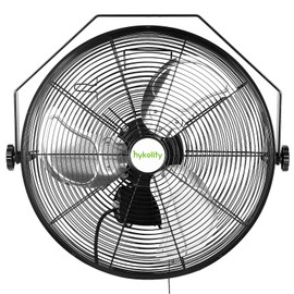 4300 CFM 18 in. Outdoor Wall Mount Fan, 3-Speed Industrial Grade High Velocity Outdoor Fans, Black Waterproof Wall Fan for Patio, Garage, Commercial, and Gazebo- UL Listed