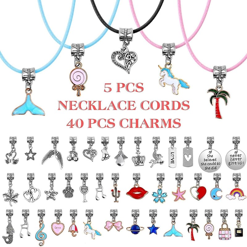 Caffox 102 Pcs Charms Bracelet Making Kit, Necklace kit for
