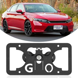 No Drill Front License Frame Compatible with Honda Accord 2018-2025 Anti-Theft License Plate Grille Mount Holder Car Tag Covers Rust-Proof, Rattle-Proof Car Accessories