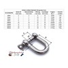V4A Stainless Steel Shackle Diameter 8 mm Straight Short Shape