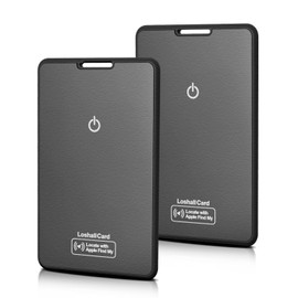 Wvoillty Wallet Tracker Card Air Smart Tag Card Compatible with Apple App (iOS Only, Android Not Supported), 2 Pieces, Black