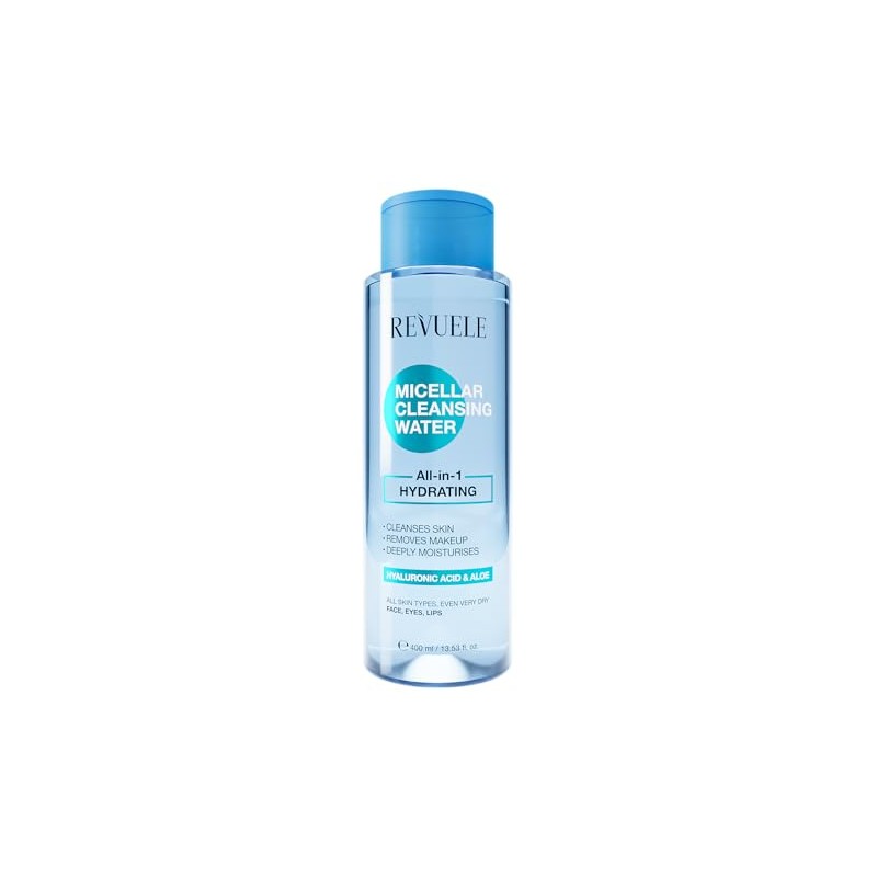 REVUELE MICELLAR CLEANSING WATER ALL-IN-1 HYDRATING Mizellen-Reinigungswasser All-in-1 Feuchtigkeitsspendend 400ml