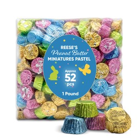 Peanut Butter Miniatures Cups – 1LB (Approx. 52 Pieces) – Smooth Milk Chocolate & Creamy Peanut Butter Candy, Individually Wrapped for Easter Baskets, Snacking & Sharing