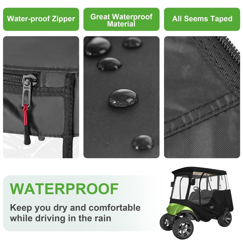 10L0L 2 Passenger Golf Cart Enclosure for Yamaha G14 G16