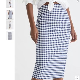 J.Crew J Crew NWT $118 No. 3 Pencil Skirt in Gingham Bi-Stretch Cotton | Sz 4