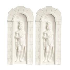 Melody Jane Dollhouse 2 Roman Soldier Niche Wall Decor Panels Miniature Garden Accessories