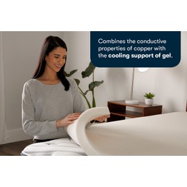 Serta CopperGel Cooling, Pressure-Relieving Memory Foam Mattress Topper, 2 Inch, Queen