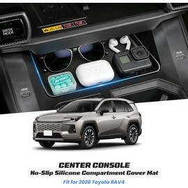 Alfombrilla protectora para consola central inferior para accesorios Toyota RAV4 2026, almohadilla protectora de consola de silicona, antideslizante, resistente a los arañazos