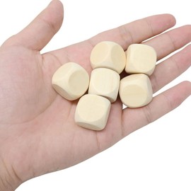 20 Pieces Wooden Cubes Blank DIY - Unpainted Cube Simple Cube Blank with Round Corners Wooden Cube 20 x 20 x 20 mm
